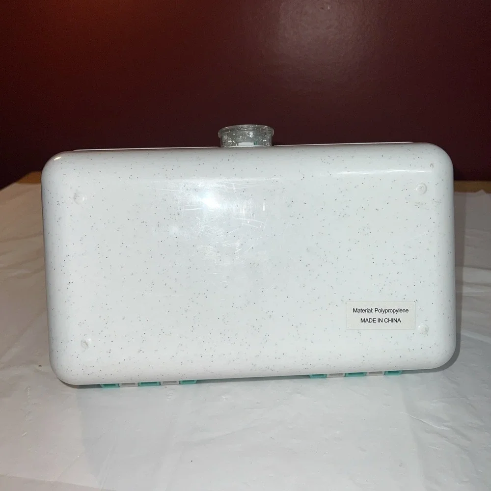 Caboodles Make Up Case Ulta Beauty Edition Aqua White Glitter Storage W/ Mirror